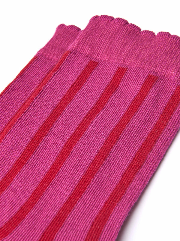 Pink striped pattern socks - BADIS FUCHSIA PINK