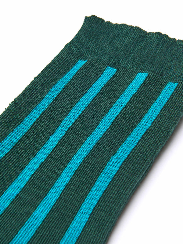 Green striped pattern socks - BADIS JADE GREEN