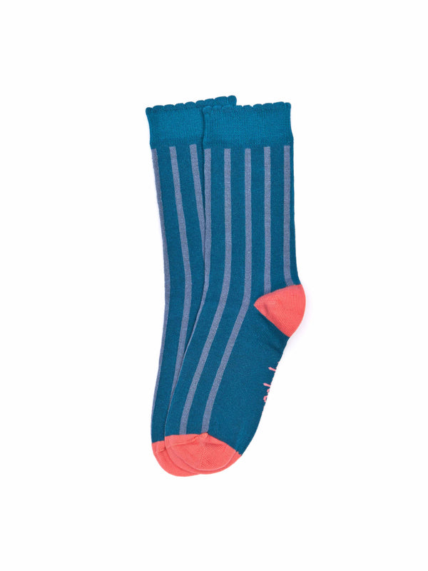 Blue striped pattern socks - BADIS MARINE TEAL