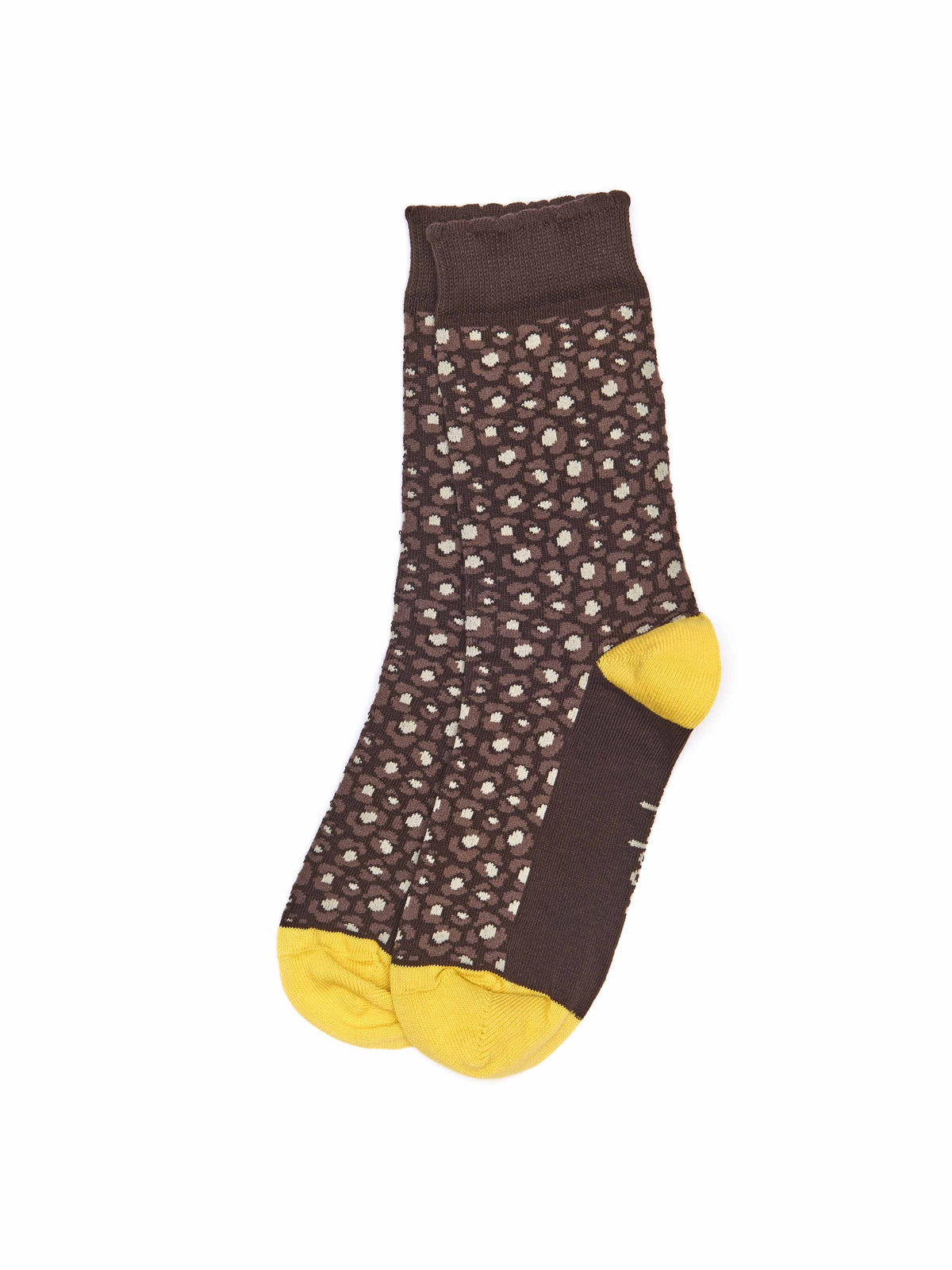 Brown animal print pattern socks - MUDSKIPPER BROWN
