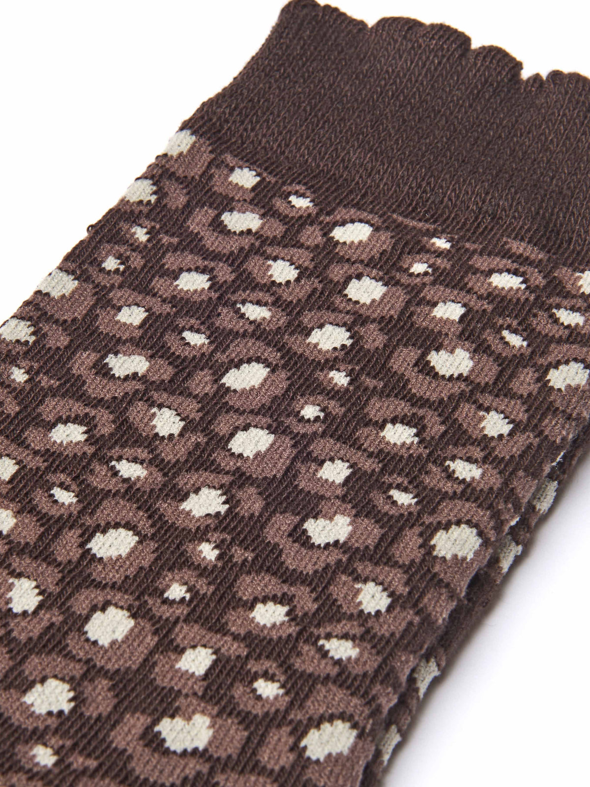 Brown animal print pattern socks - MUDSKIPPER BROWN
