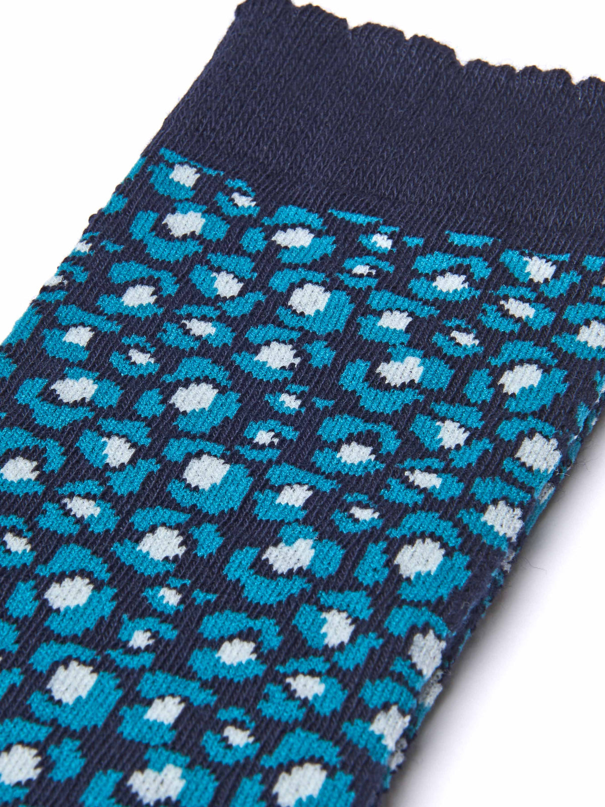 Blue animal print pattern socks - MUDSKIPPER INDIGO