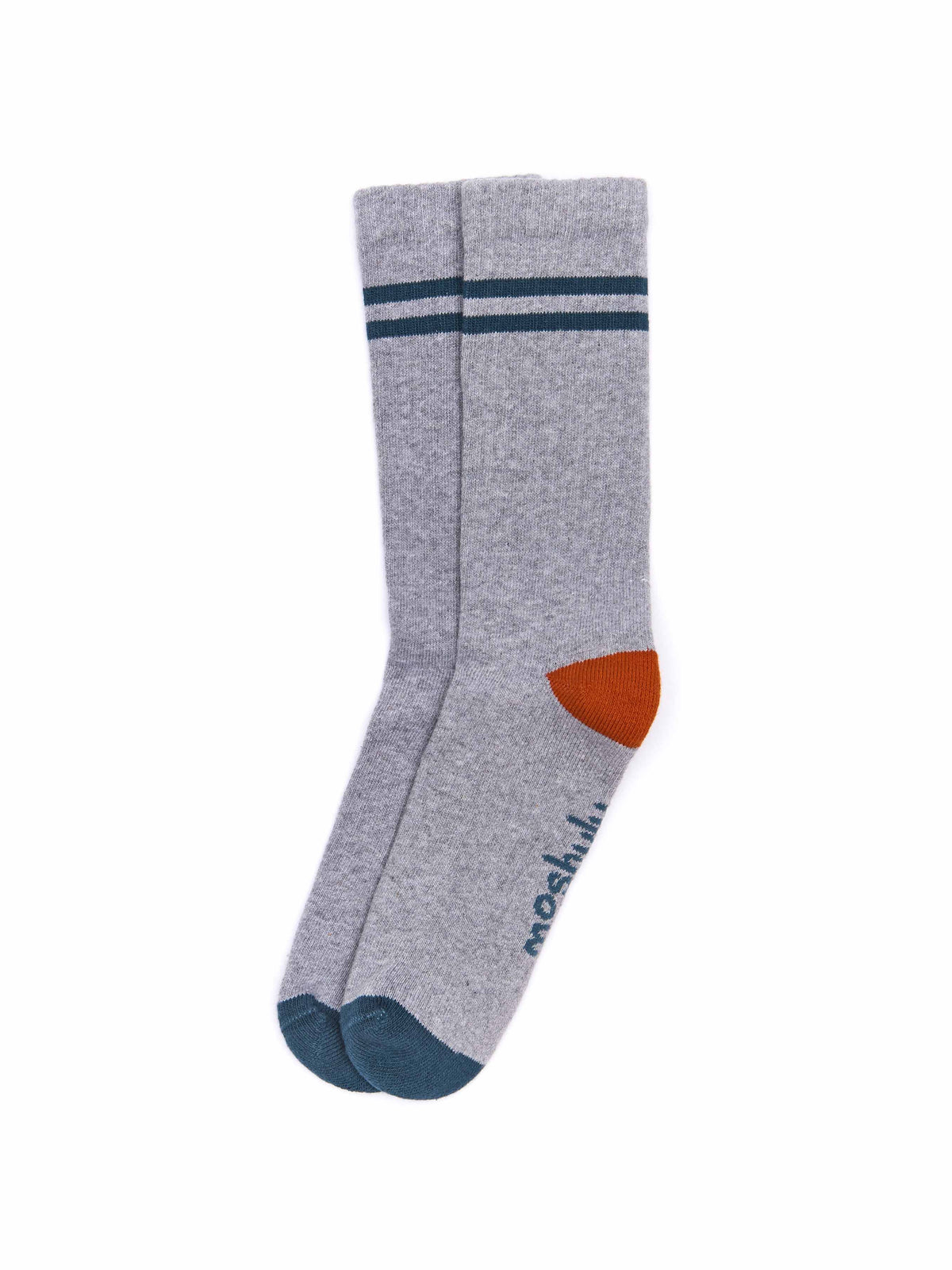 Grey sport-style men's striped socks - POTHOS CHARCOAL