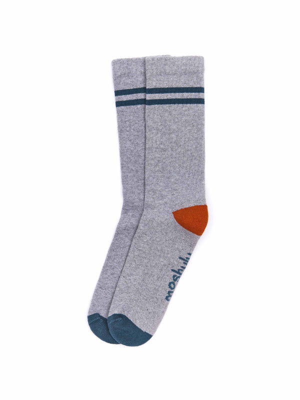 Grey sport-style men's striped socks - POTHOS CHARCOAL