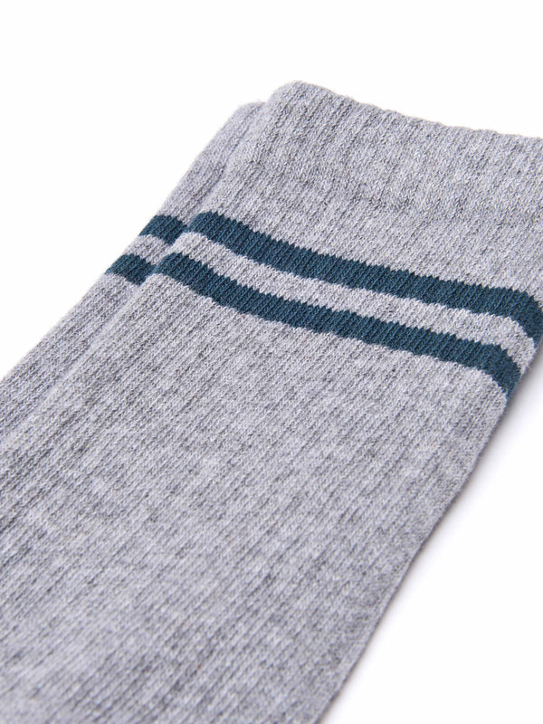 Grey sport-style men's striped socks - POTHOS CHARCOAL