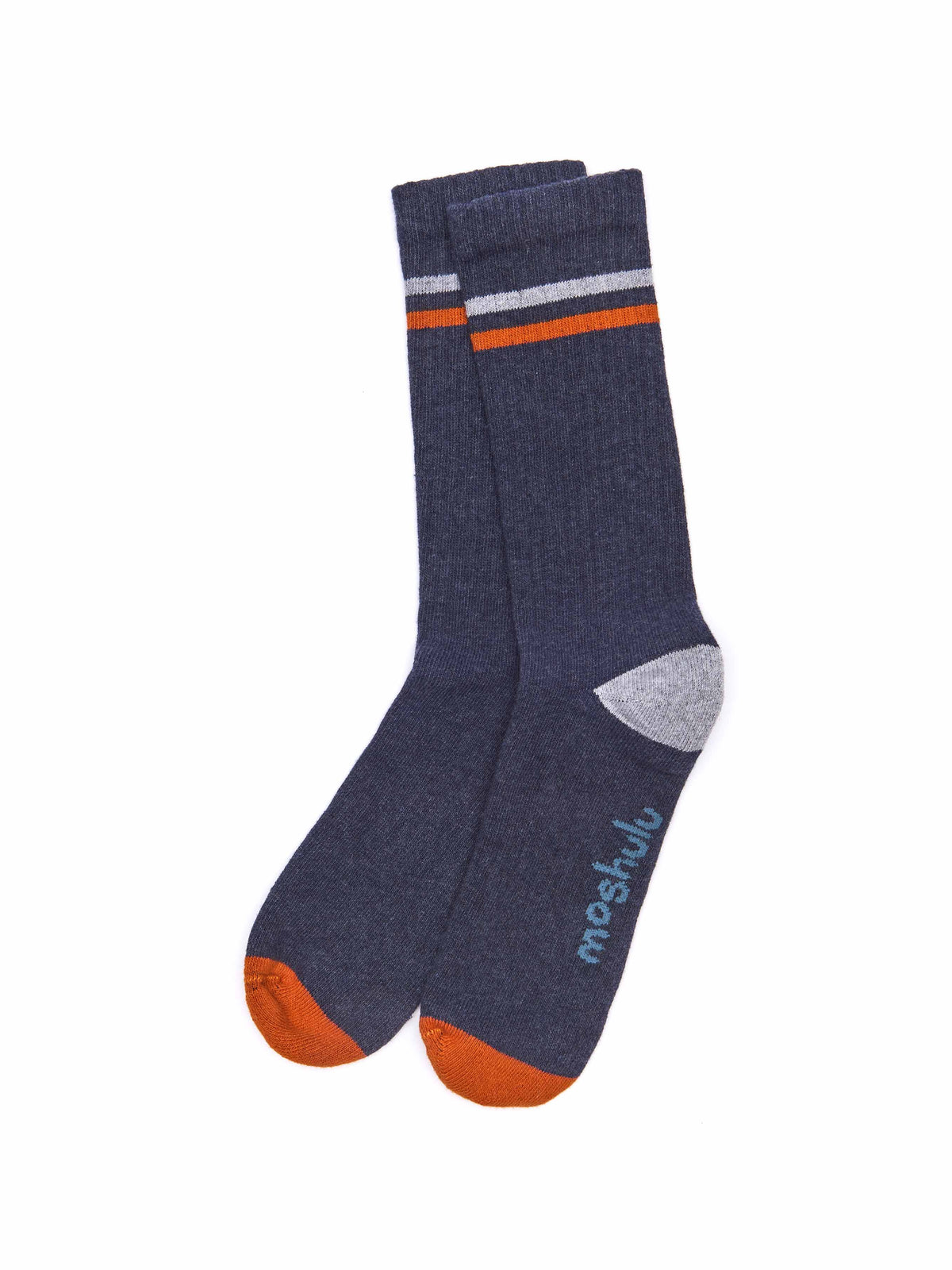 Blue sport-style men's striped socks - POTHOS NAVY