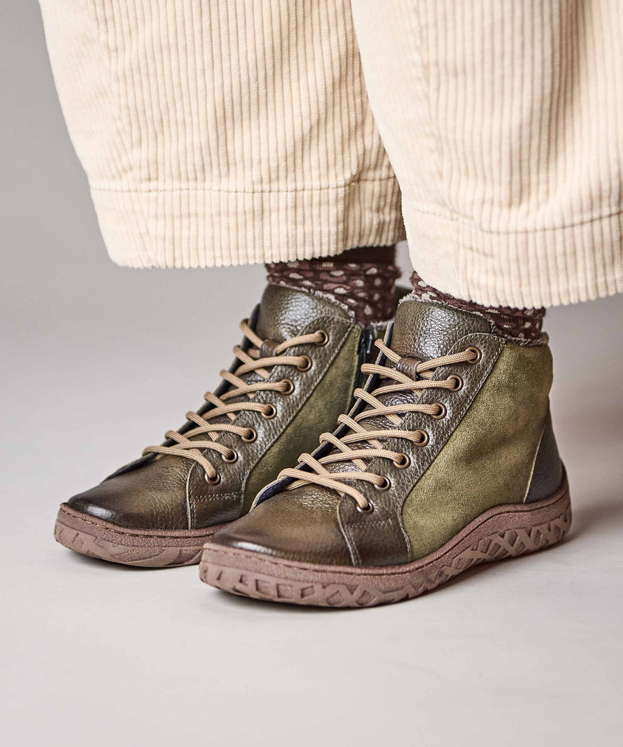 RADCLIFFE OLIVE GREEN LEATHER/SUEDE