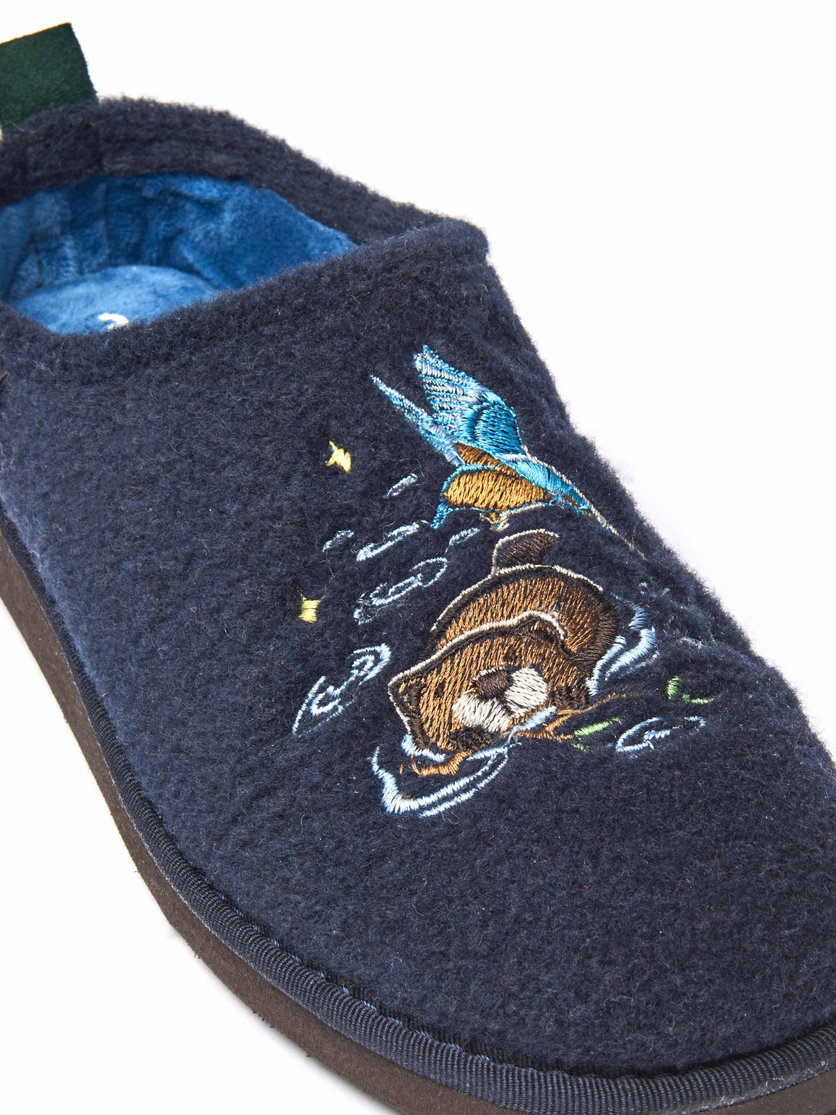 Blue embroidered mule slippers - WINTERCRESS INDIGO