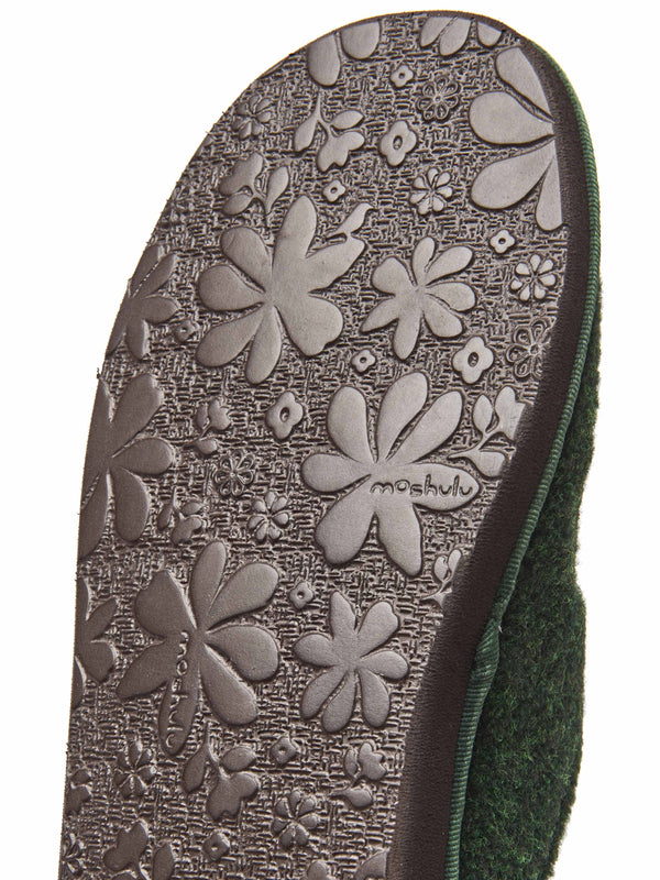 Green embroidered mule slippers - WINTERCRESS PINE GREEN