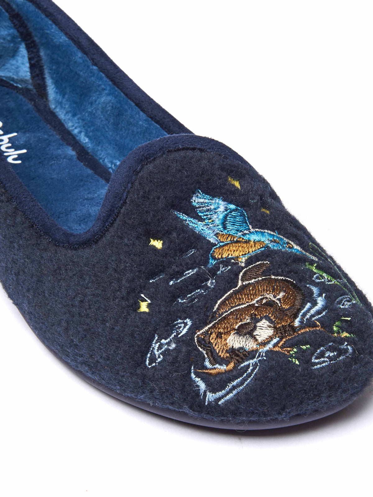 Blue embroidered ballerina slipper - LOVAGE INDIGO