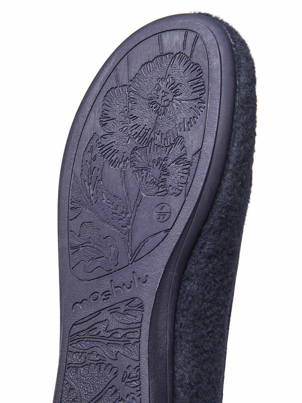 Blue embroidered ballerina slipper - LOVAGE INDIGO