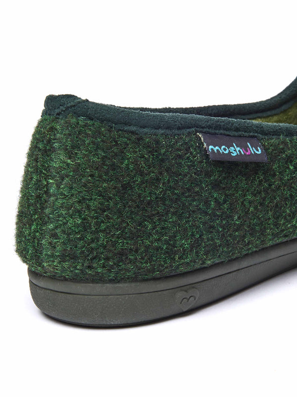 Green embroidered ballerina slipper - LOVAGE PINE GREEN