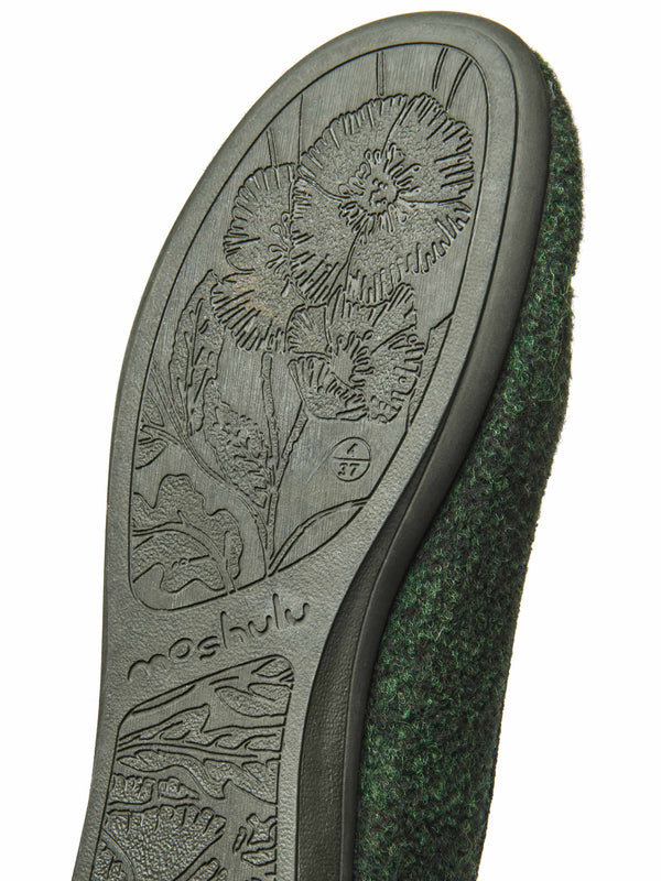 Green embroidered ballerina slipper - LOVAGE PINE GREEN