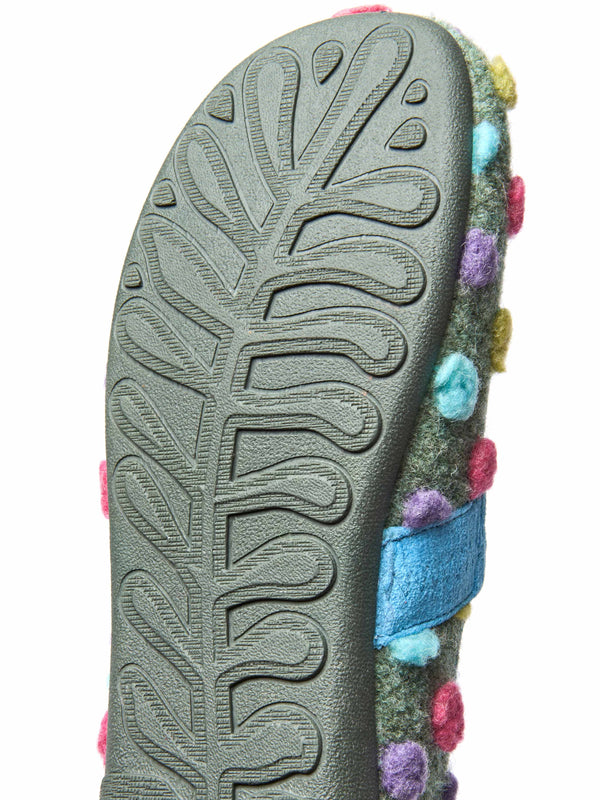 Green spotty ballerina slipper with strap - MELYA JADE GREEN