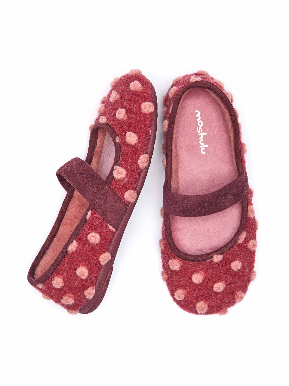 Red spotty ballerina slipper with strap - MELYA RED