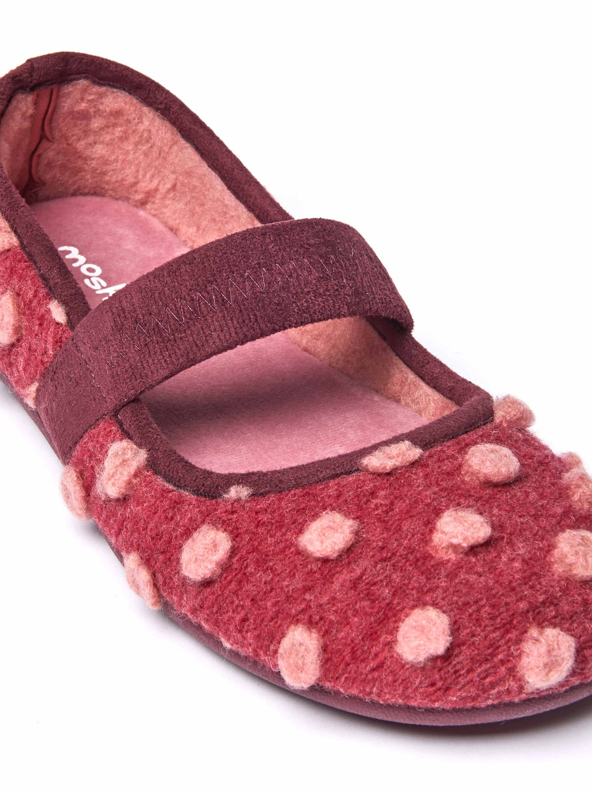Red spotty ballerina slipper with strap - MELYA RED