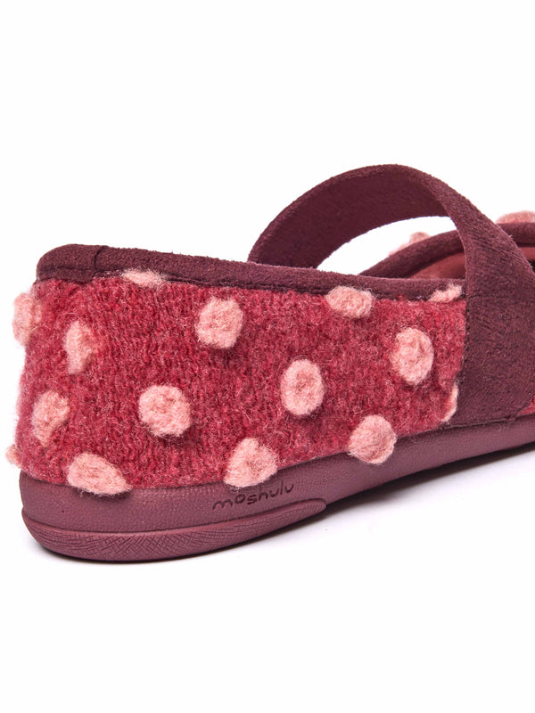 Red spotty ballerina slipper with strap - MELYA RED