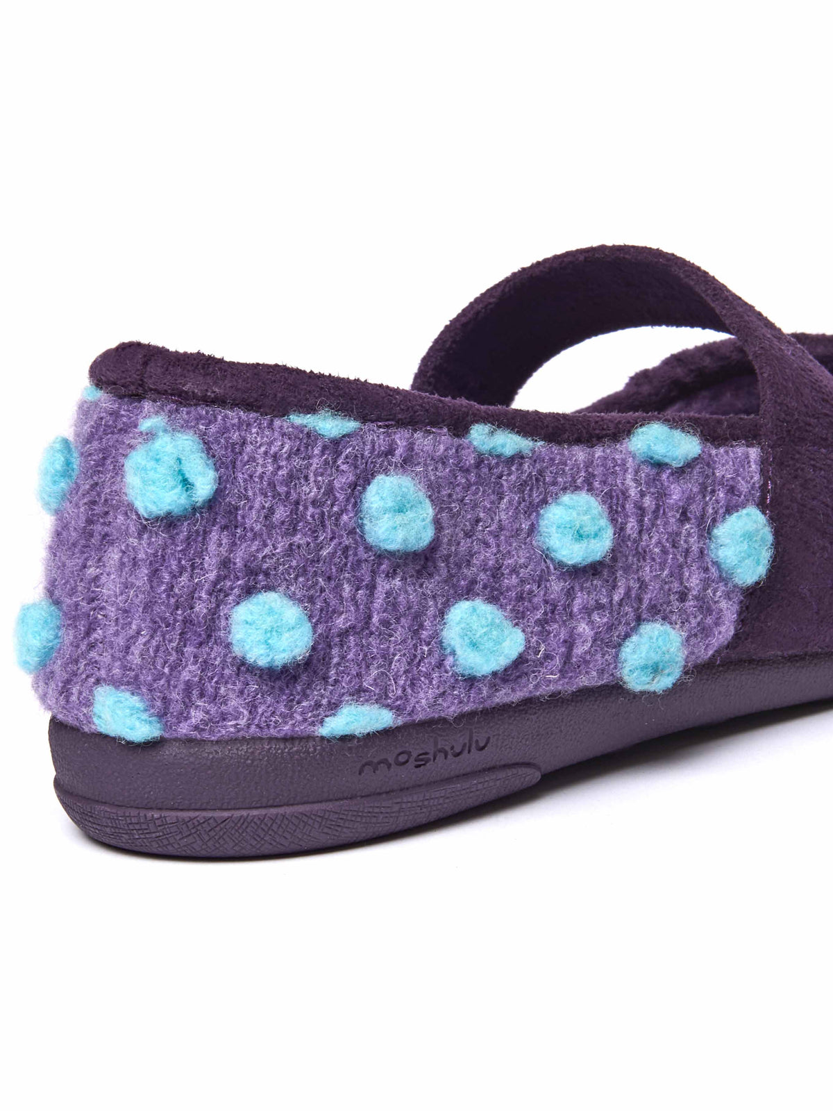 Purple spotty ballerina slipper with strap - MELYA VIOLET