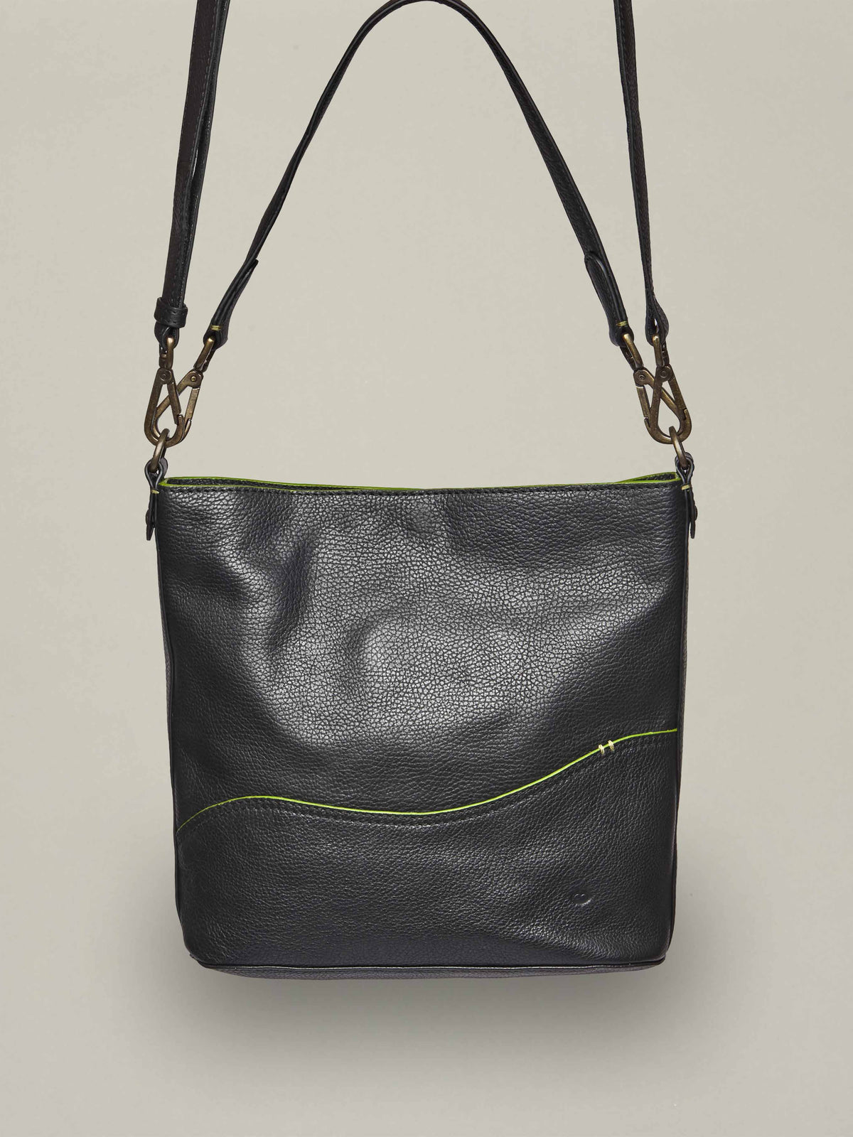 Black leather bucket bag - BELOWDA 2 BLACK LEATHER