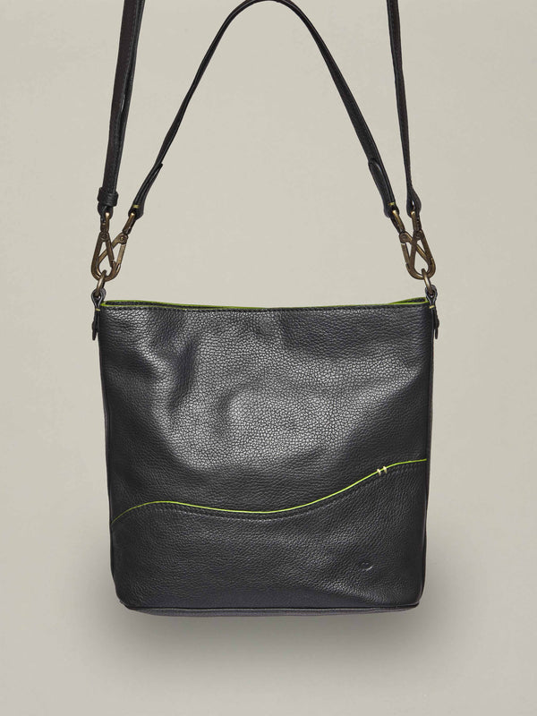Black leather bucket bag - BELOWDA 2 BLACK LEATHER