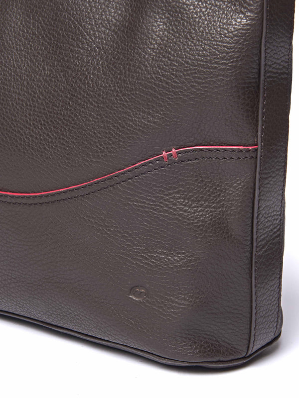 Brown leather bucket bag - BELOWDA 2 BROWN LEATHER