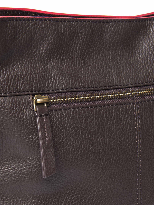 Brown leather bucket bag - BELOWDA 2 BROWN LEATHER