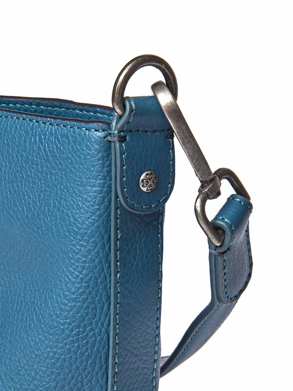 Blue / Green leather bucket bag - BELOWDA 2 LAGOON LEATHER