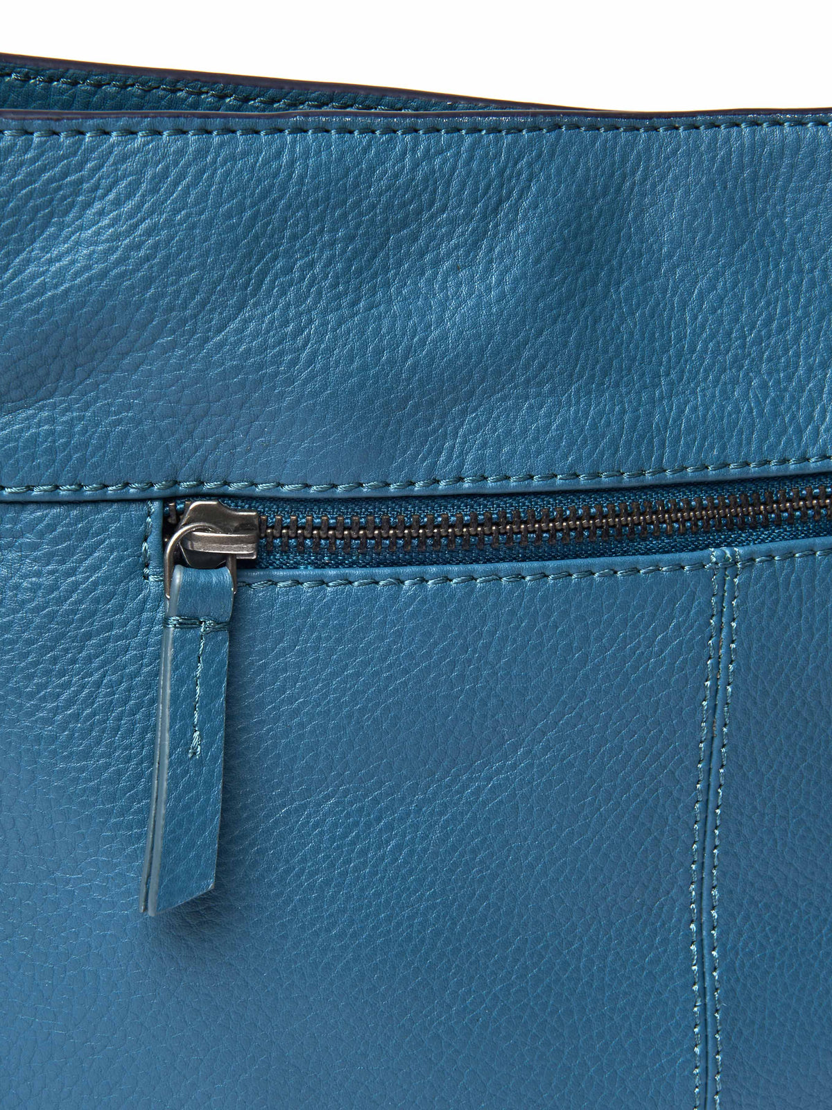 Blue / Green leather bucket bag - BELOWDA 2 LAGOON LEATHER