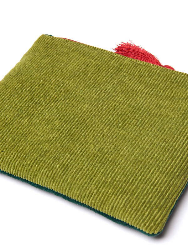 Green embroidered everyday essentials pouch - DEVON WILDLIFE TRUST POUCH PINE GREEN PINEMARTEN