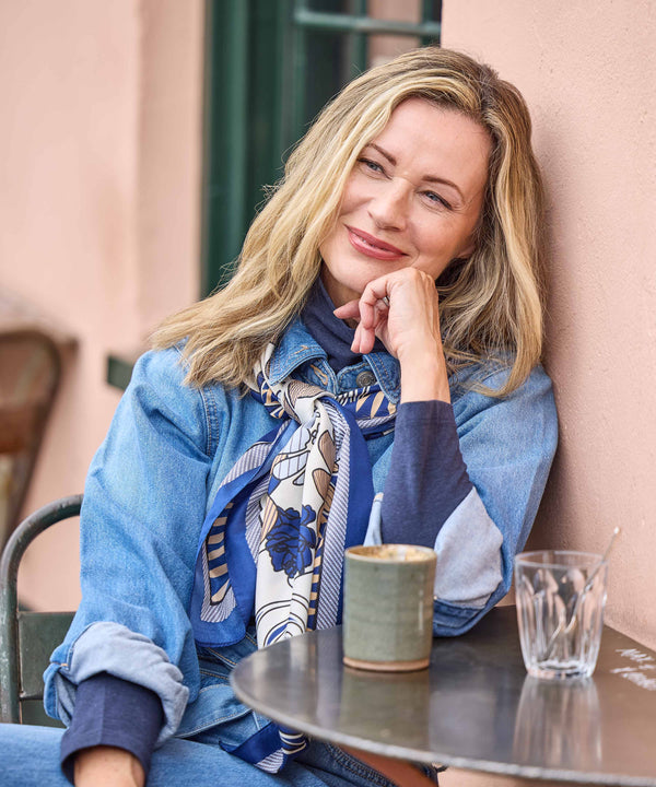 BRANT SCARF INDIGO FLORAL