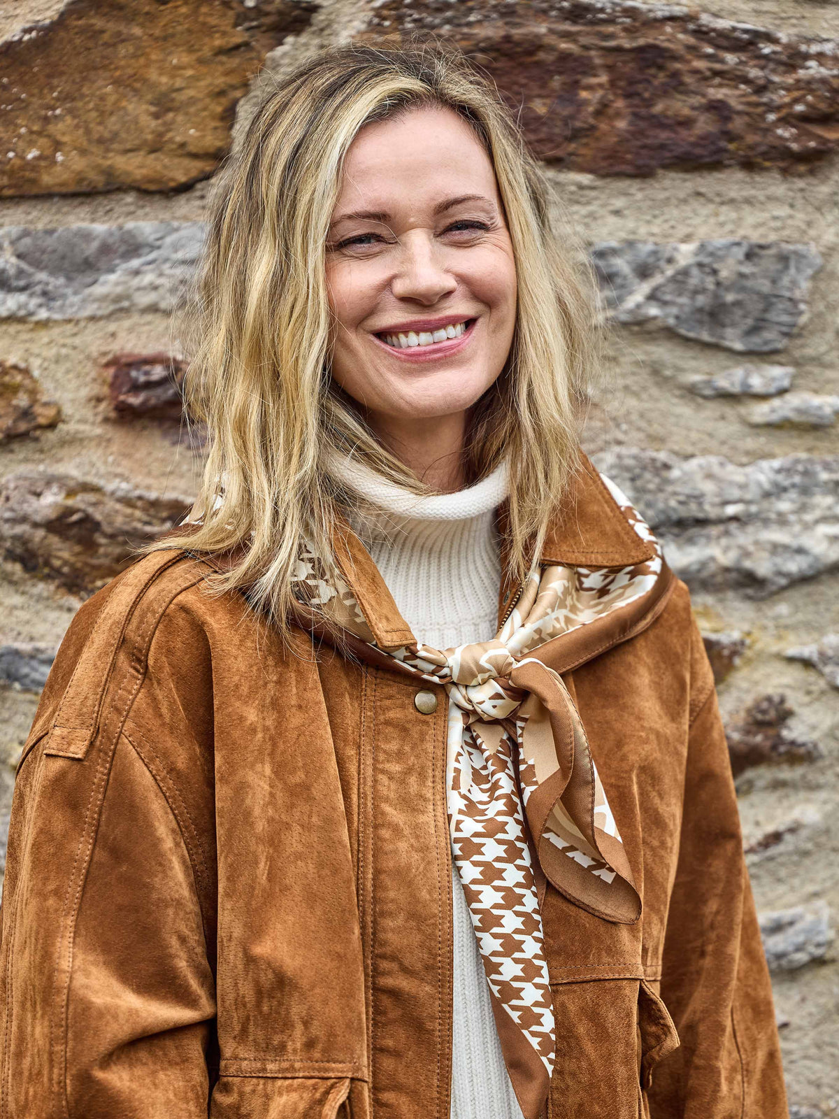 Brown BRANT SCARF - BRANT SCARF PECAN CHECK