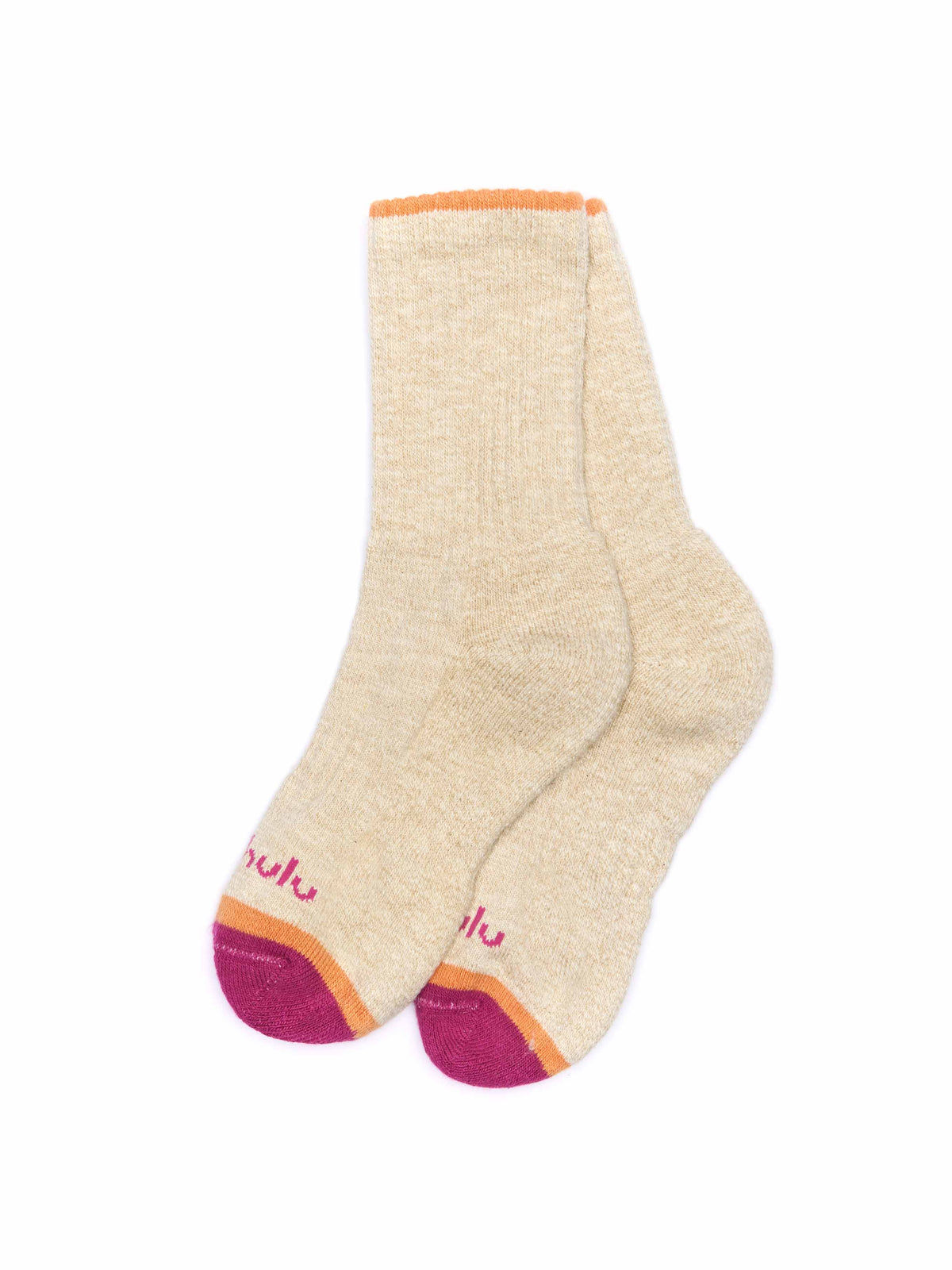 Neutral thick ribbed socks - JANE ECRU BEIGE