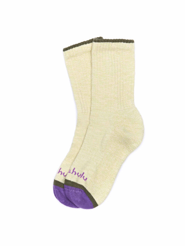 Green thick ribbed socks - JANE SAGE GREEN
