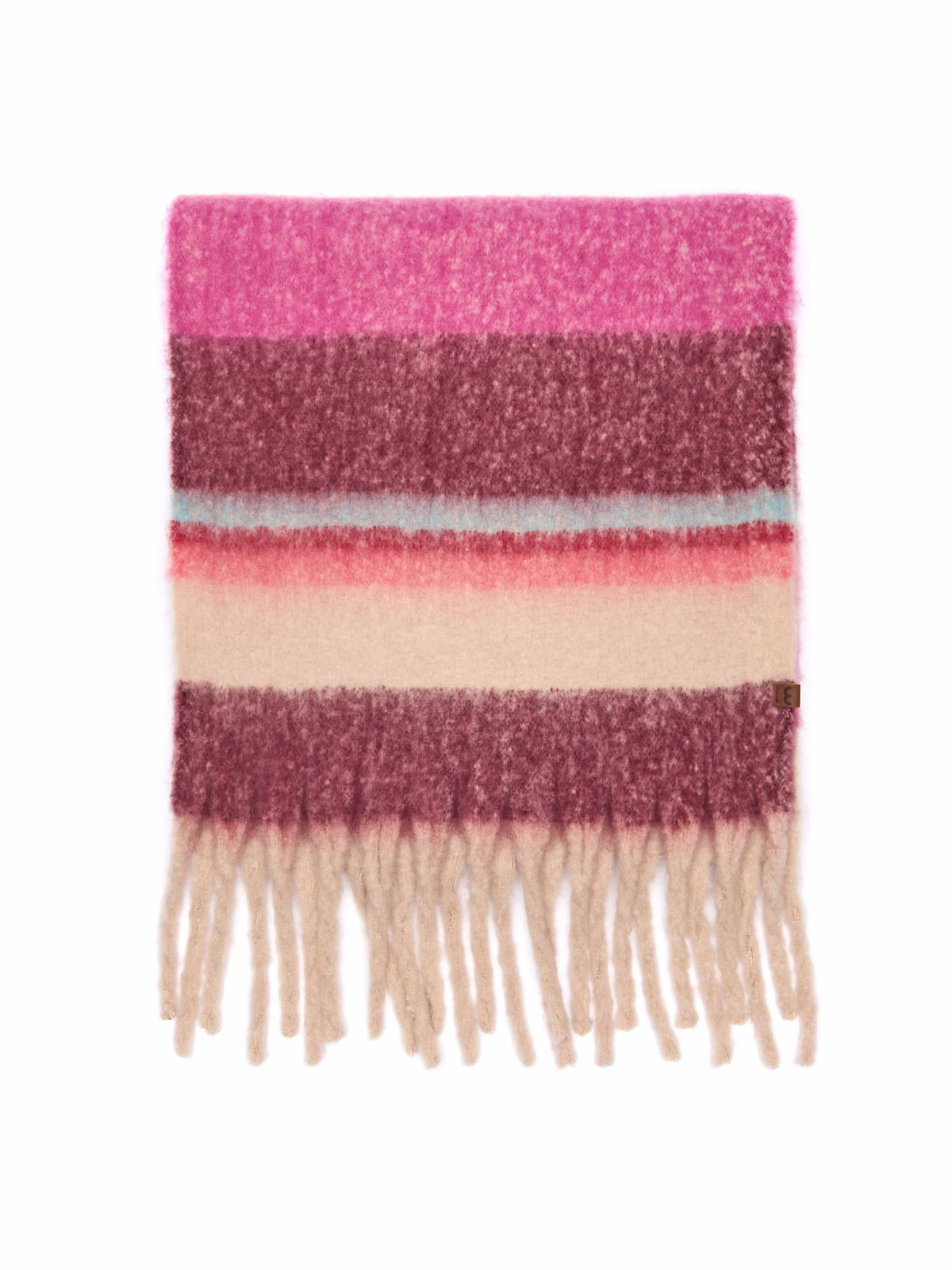 Pink checked oversized scarf - HORNBILL SCARF FUCHSIA PINK STRIPE