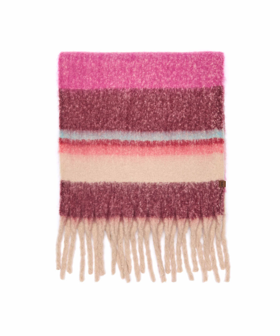 HORNBILL SCARF FUCHSIA PINK STRIPE