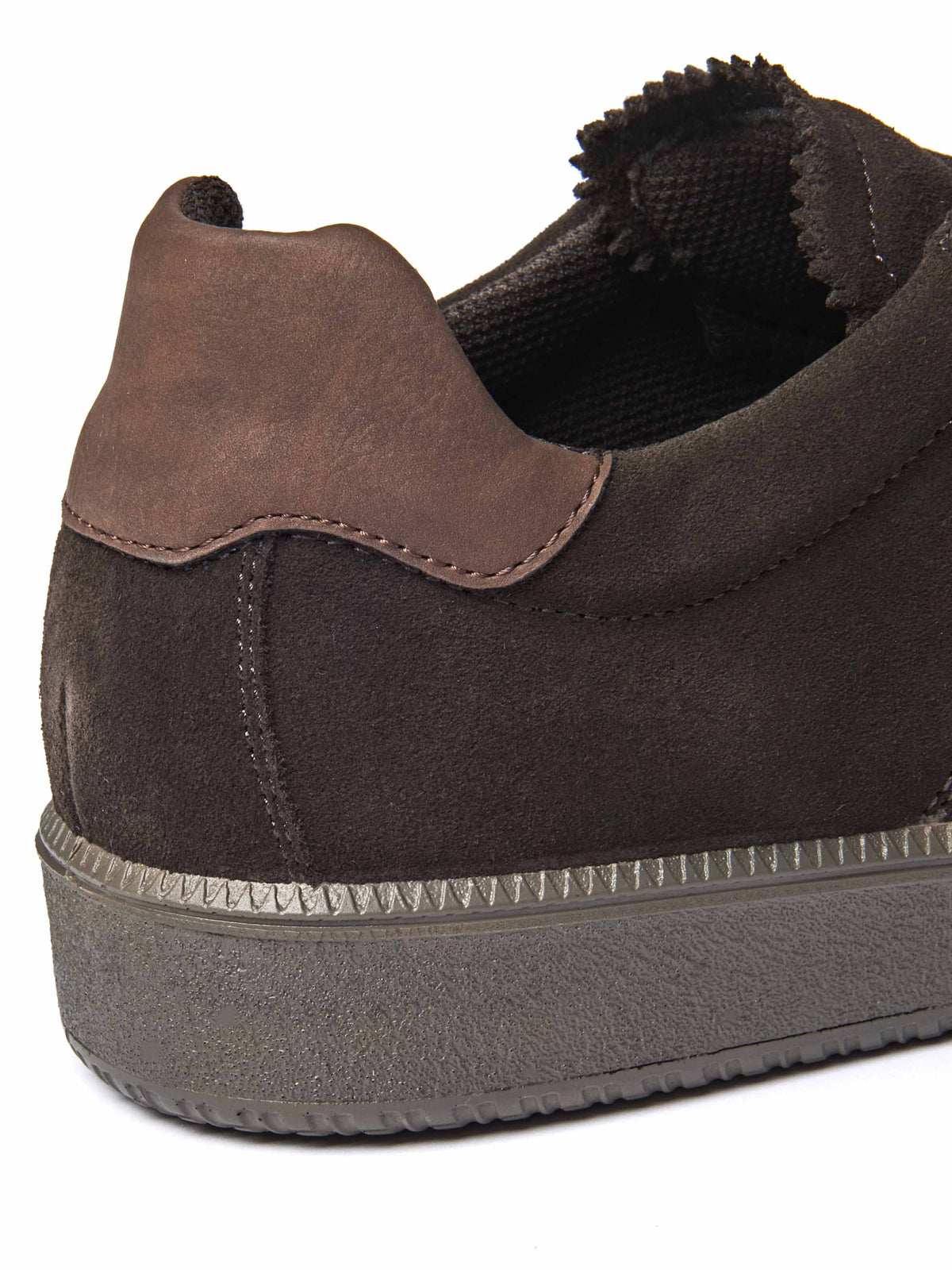 Brown men's sports-style trainers - DUDDON BROWN SUEDE