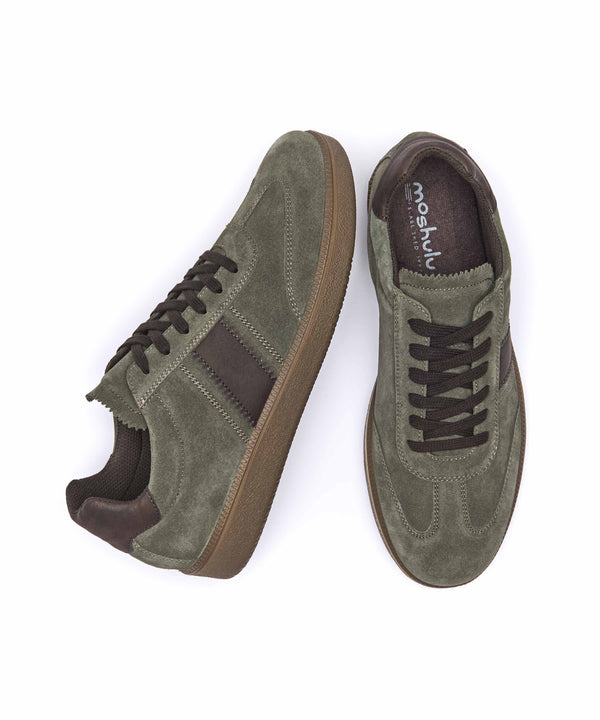 DUDDON OLIVE GREEN SUEDE