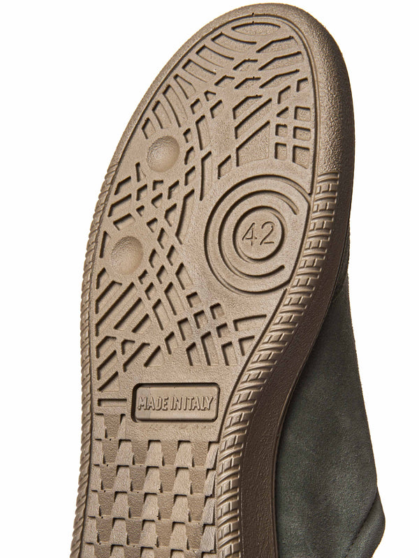 Green men's sports-style trainers - DUDDON OLIVE GREEN SUEDE
