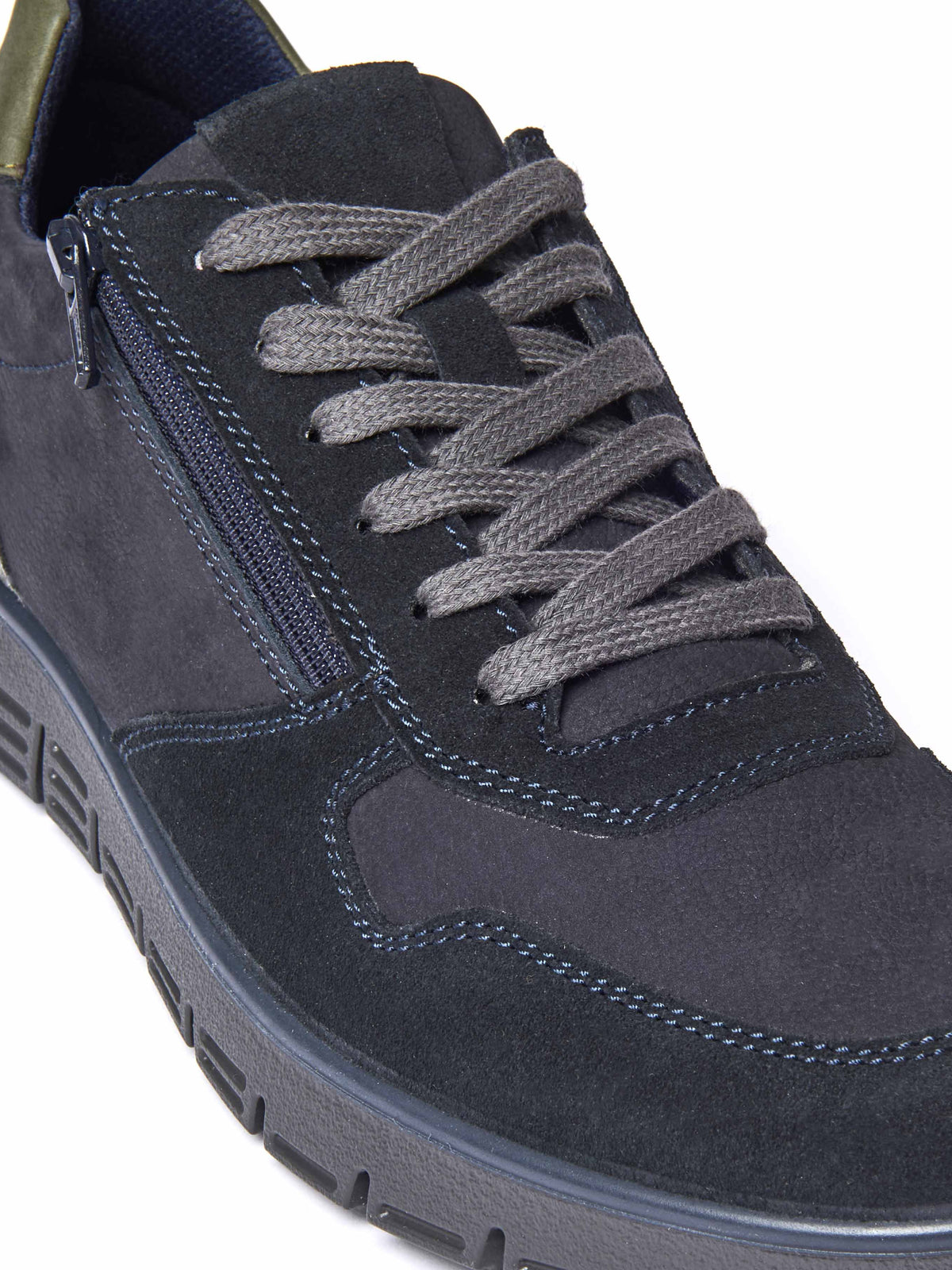 side-zip mens everyday trainers - HOLFORD NAVY NUBUCK/SUEDE