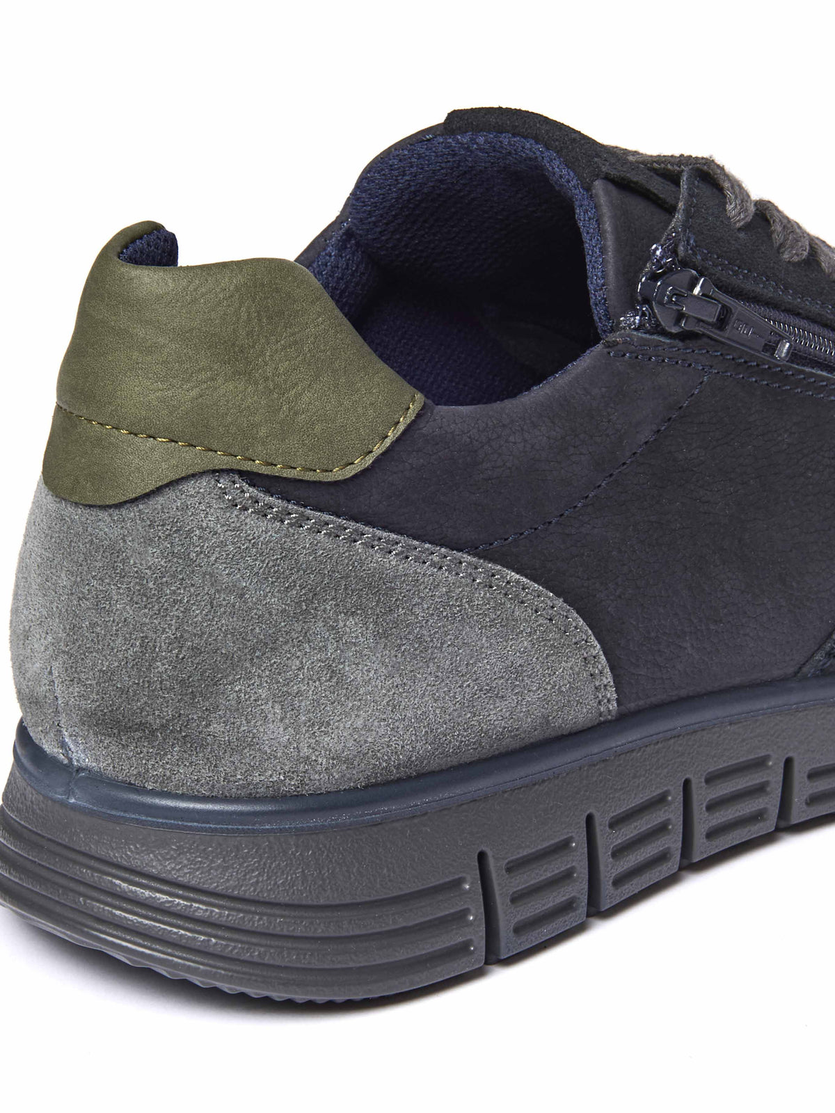 side-zip mens everyday trainers - HOLFORD NAVY NUBUCK/SUEDE