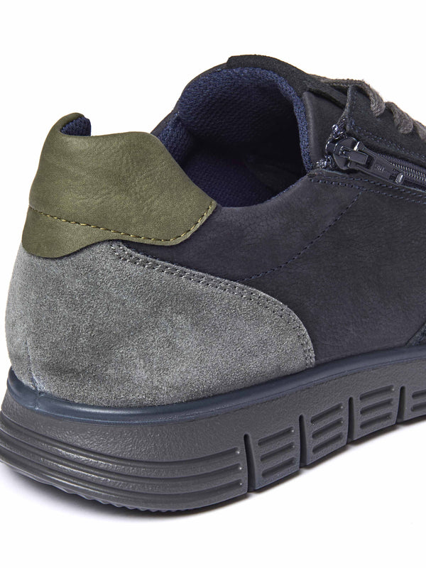 side-zip mens everyday trainers - HOLFORD NAVY NUBUCK/SUEDE