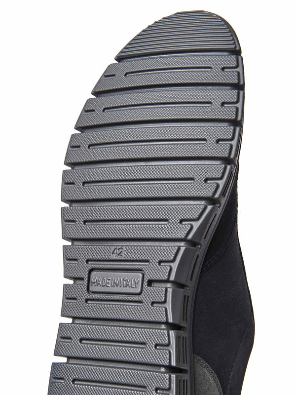 side-zip mens everyday trainers - HOLFORD NAVY NUBUCK/SUEDE