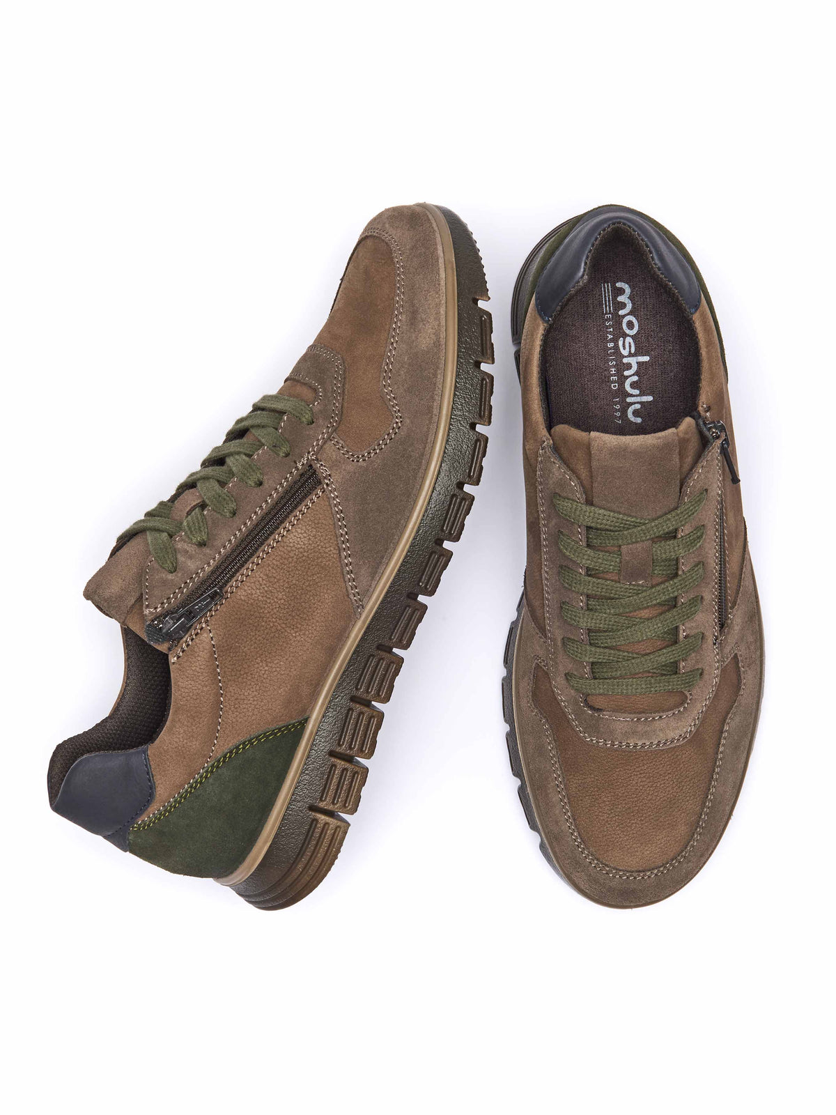 side-zip mens everyday trainers - HOLFORD TAN NUBUCK/SUEDE