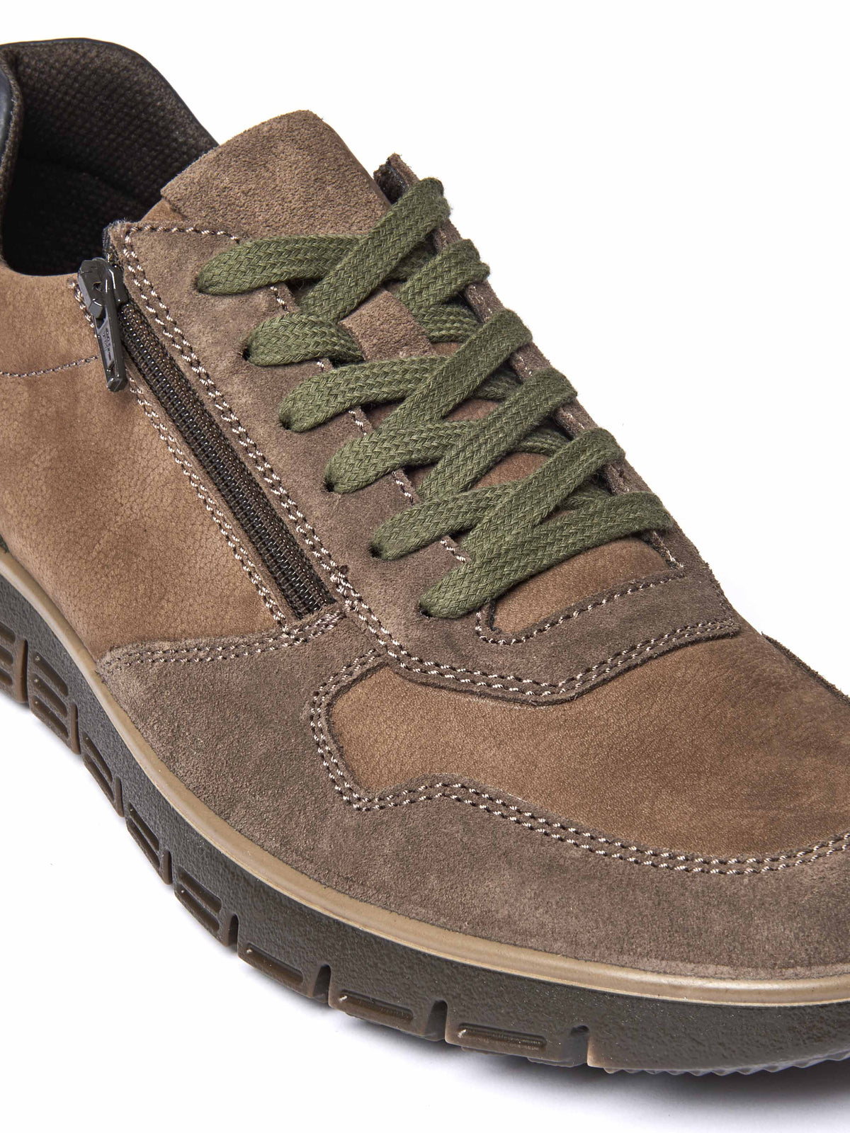 side-zip mens everyday trainers - HOLFORD TAN NUBUCK/SUEDE