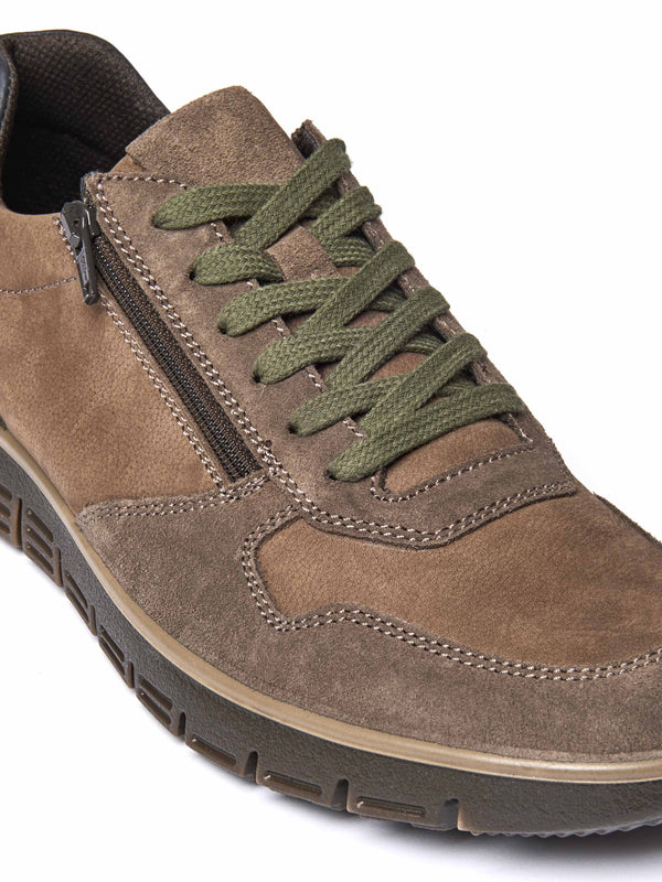 side-zip mens everyday trainers - HOLFORD TAN NUBUCK/SUEDE