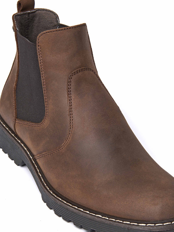 Brown men's chelsea boots - LERRYN PECAN LEATHER