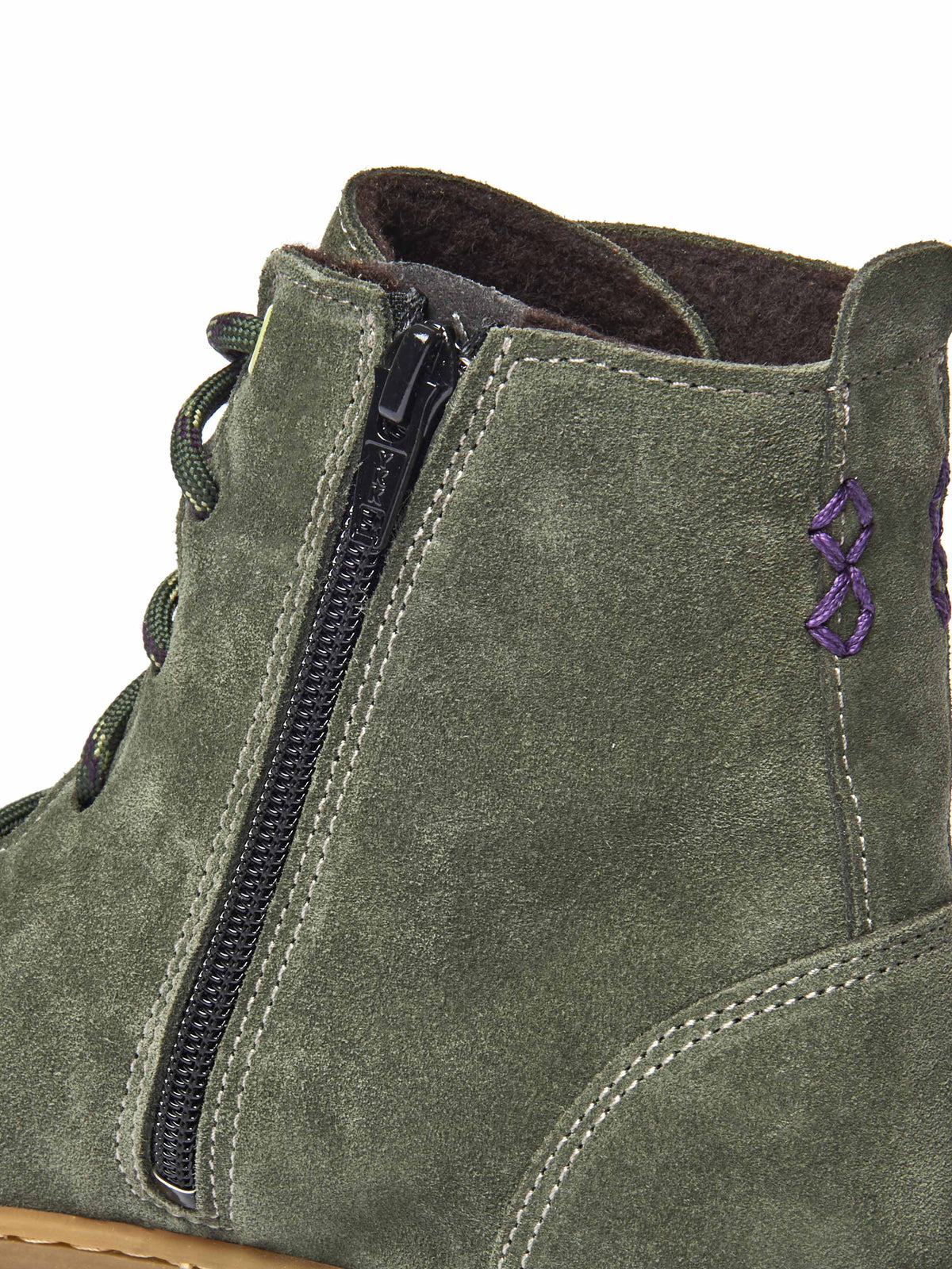 Green flexible warmlined barefoot boots - COOMB OLIVE GREEN SUEDE