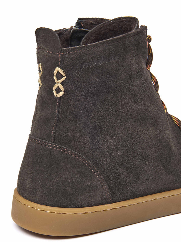 Brown flexible warmlined barefoot boots - COOMB BROWN SUEDE