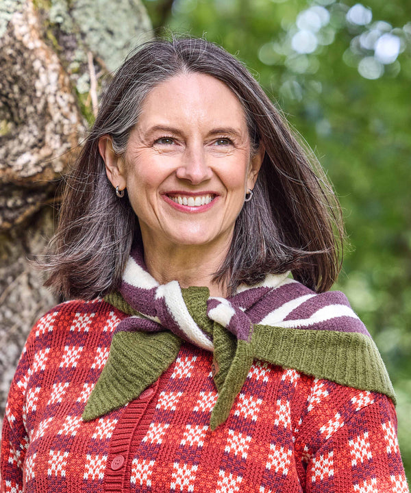 TOWHEE SCARF BROWN STRIPE