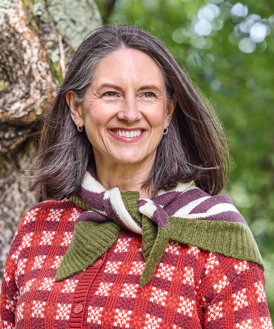 TOWHEE SCARF BROWN STRIPE